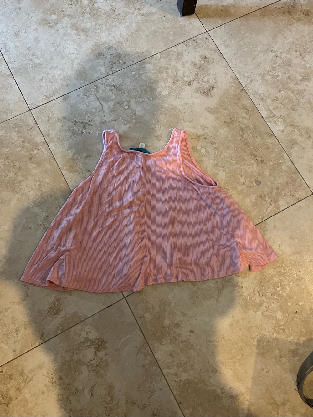 buttons Ribbed Pink Swing Tank - Picture 3 of 4